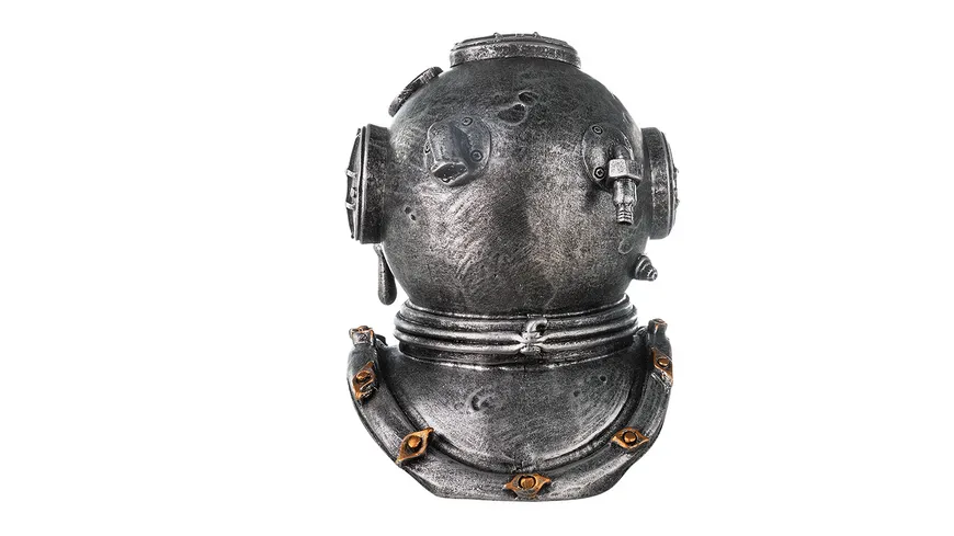 Casablanca Steampunk Poly Skulptur Hat Helm H=14cm silberfarben