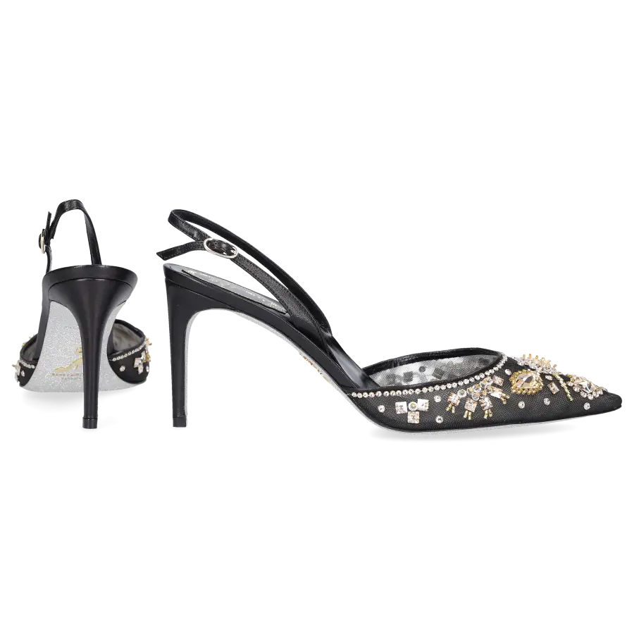 Rene Caovilla - Pumps CINDERELLA 80 Mesh - schwarz