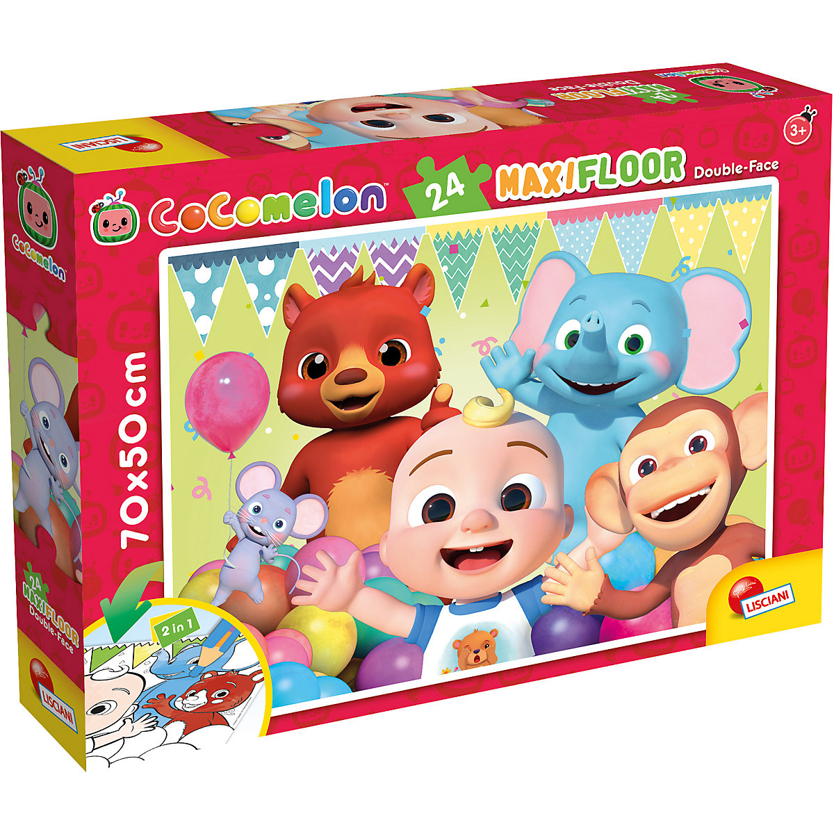 Cocomelon Puzzle doppelseitig Maxifloor - Gemüse hilft uns Wachsen, 24 Teile
