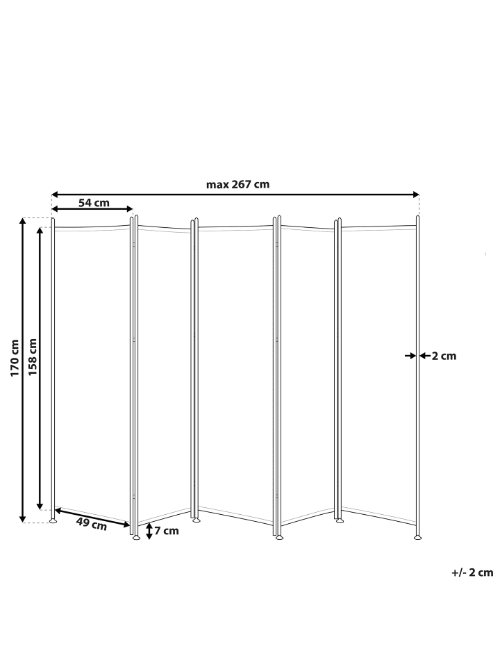 Beliani Paravent NARNI in Grün - (W) 267 x (H) 170 x (L) 2 cm günstig kaufen onesize