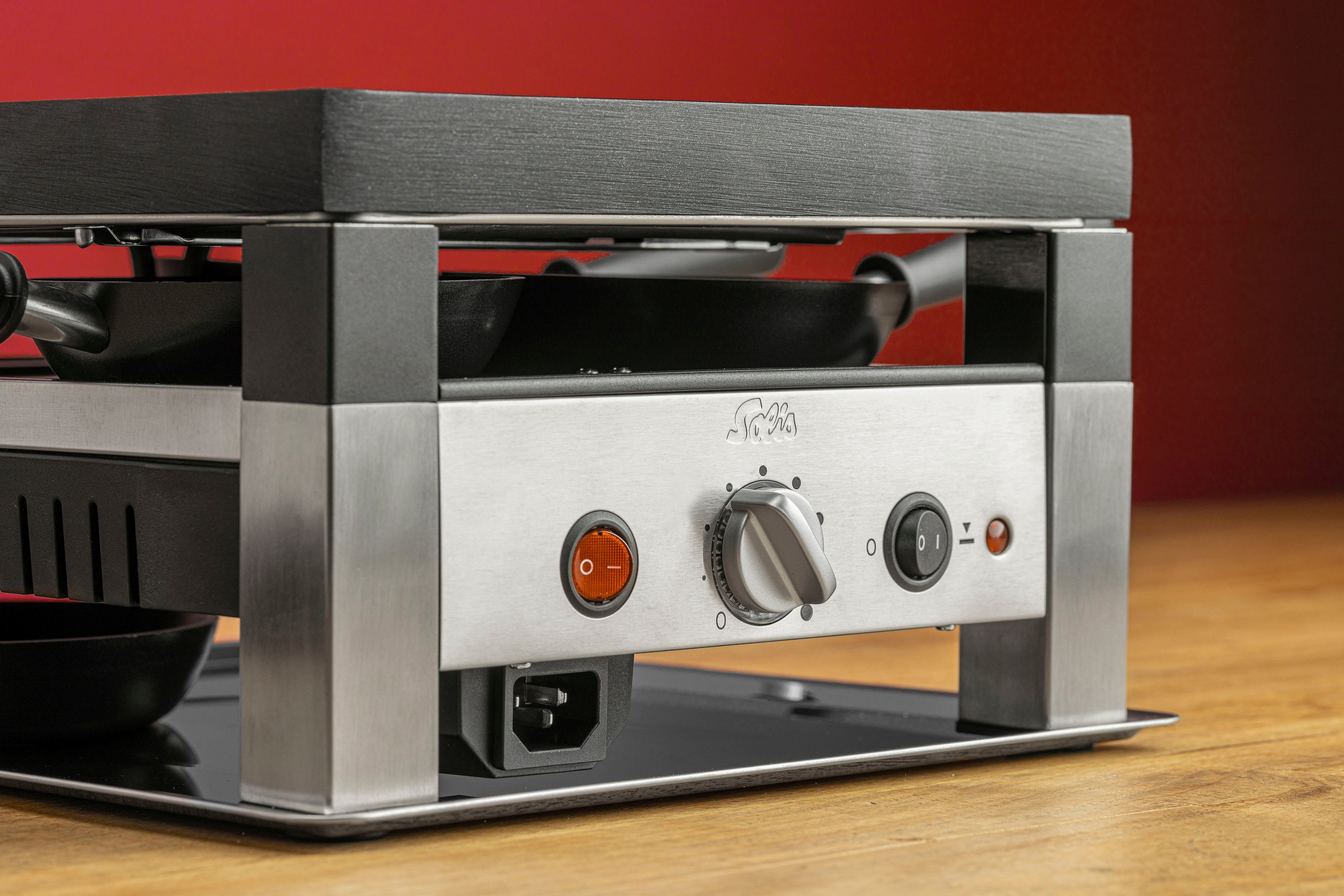 SOLIS OF SWITZERLAND Raclette 5 in 1 Table Grill for 4, 4 Raclettepfännchen, 1020 W