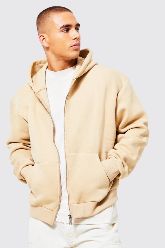 Kastiger Hoodie mit Reißverschluss