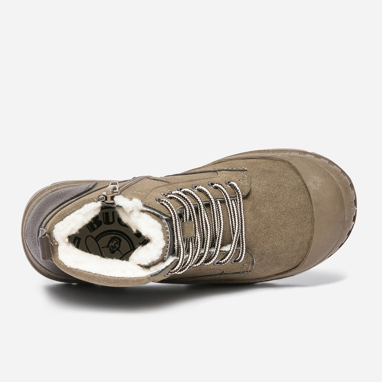 Boots à lacet BUGGY taupe suédé et fourré