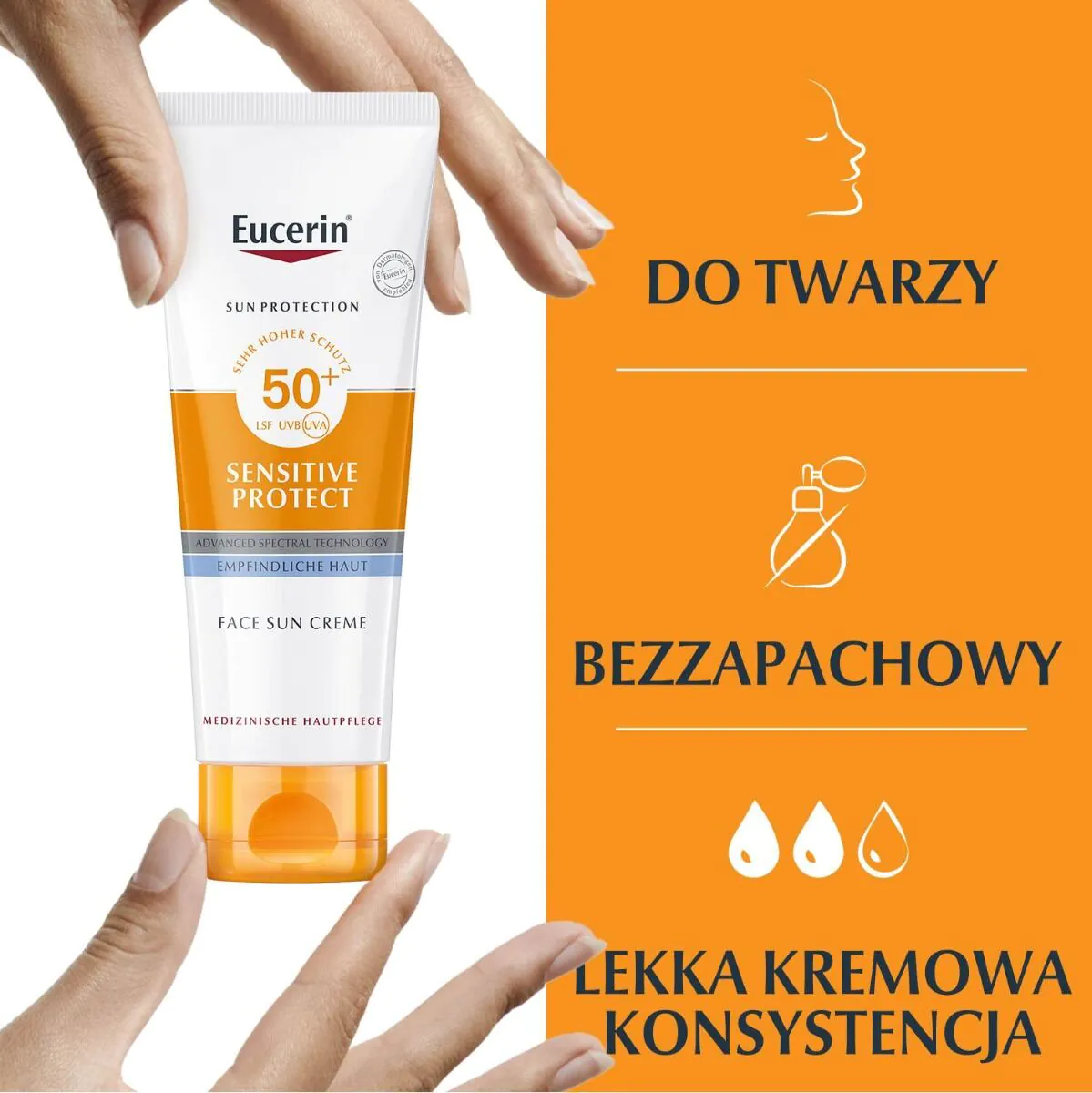 Eucerin Sensitive Protect SPF50+ Beskyttende Creme