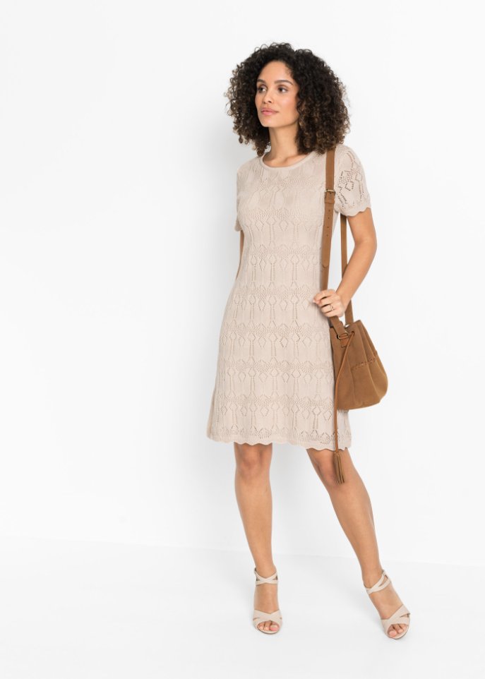 Strickkleid mit Ajourmuster