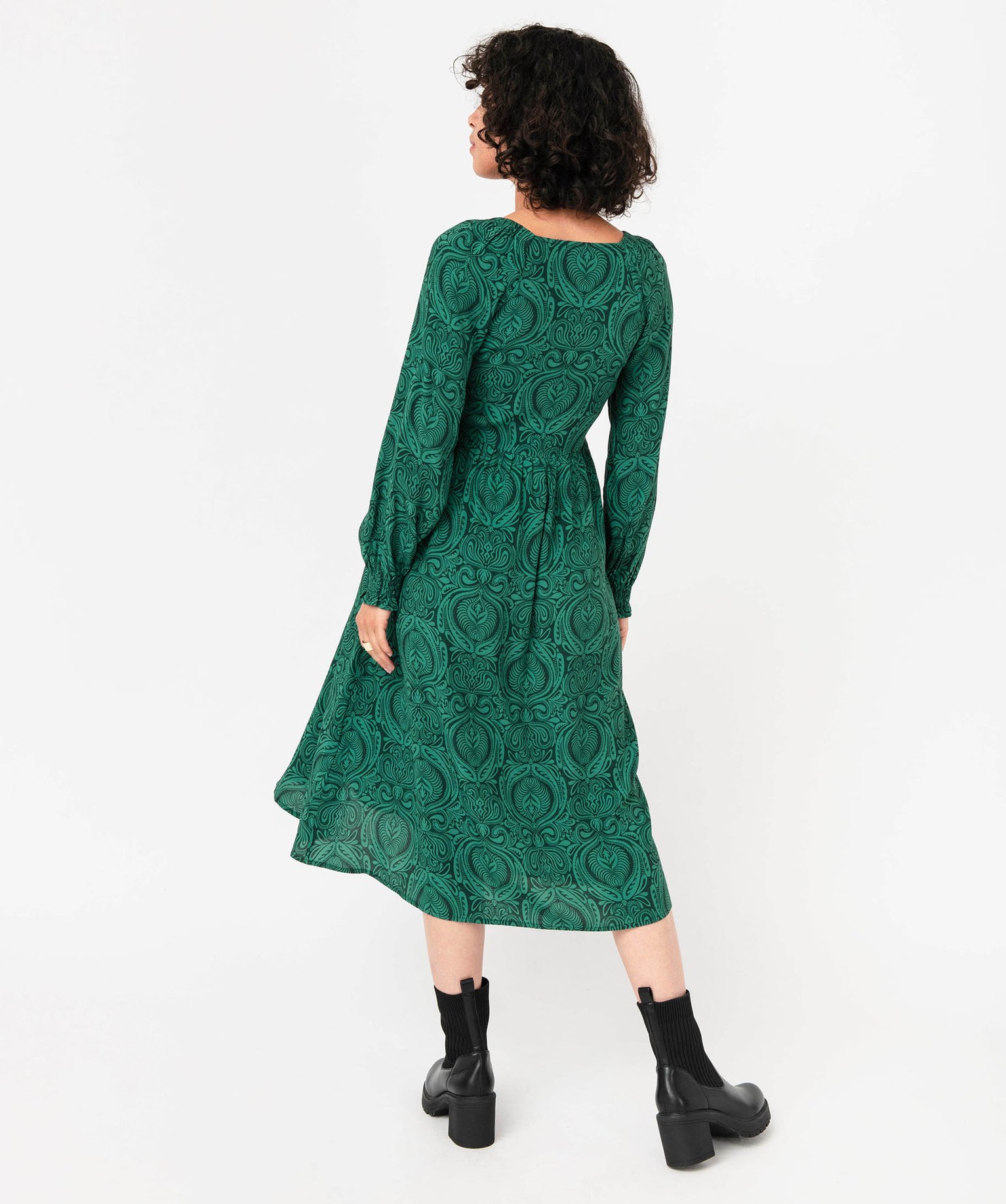 Robe de maternité à manches longues spécial allaitement imprime | GEMO