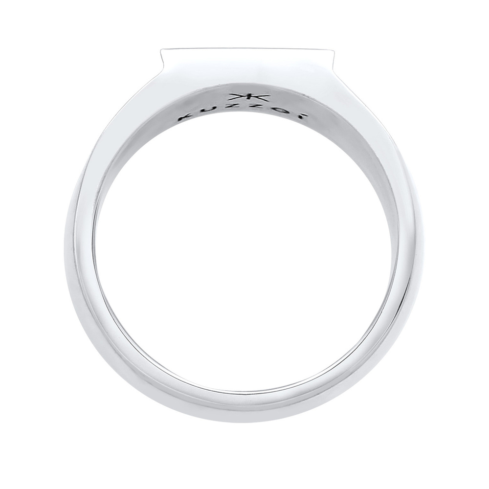 KUZZOI KUZZOI Bague Hommes Sceau Rectangle Brillant Basique Solide en argent sterling 92 Bague