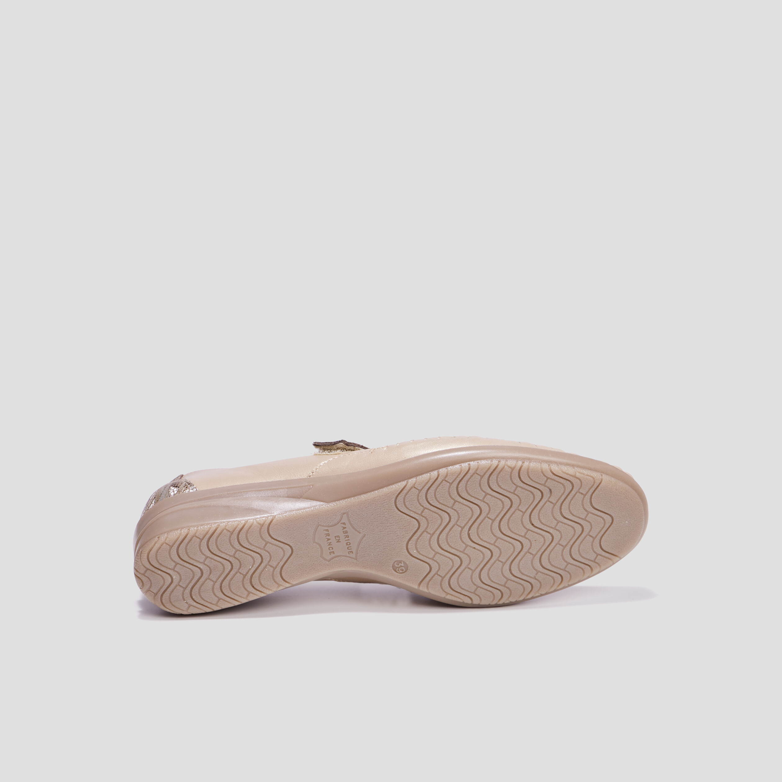 Ballerines pied large cuir Confortissimo sable femme | La Halle