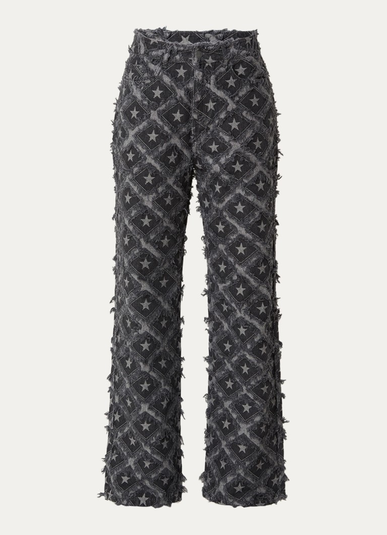Refined Department Hannah high waist loose fit jeans with print and texture