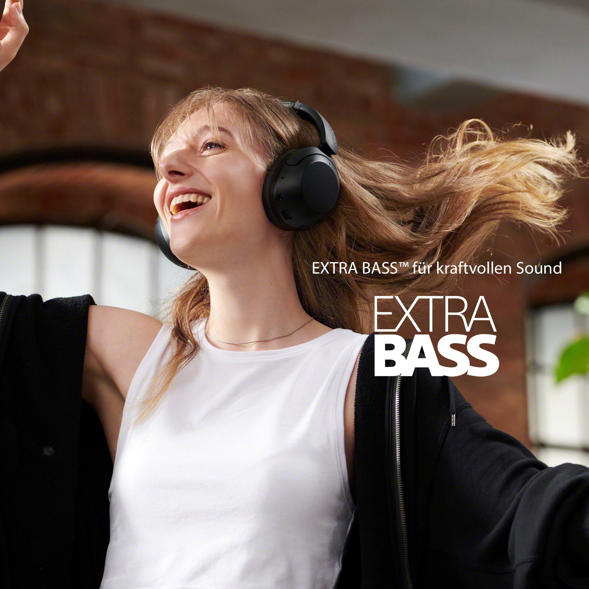 Sony WH-XB910N Over-Ear-Kopfhörer (LED Ladestandsanzeige, Google Assistant, Siri, A2DP Bluetooth, AVRCP Bluetooth, HFP, HSP)