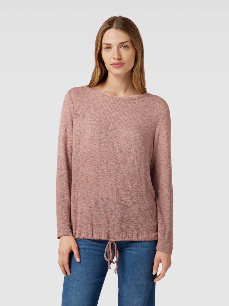 Longsleeve in melierter Optik in rosé meliert