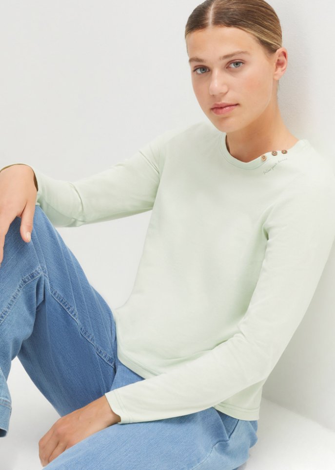 Langarmshirt mit Zierknöpfen