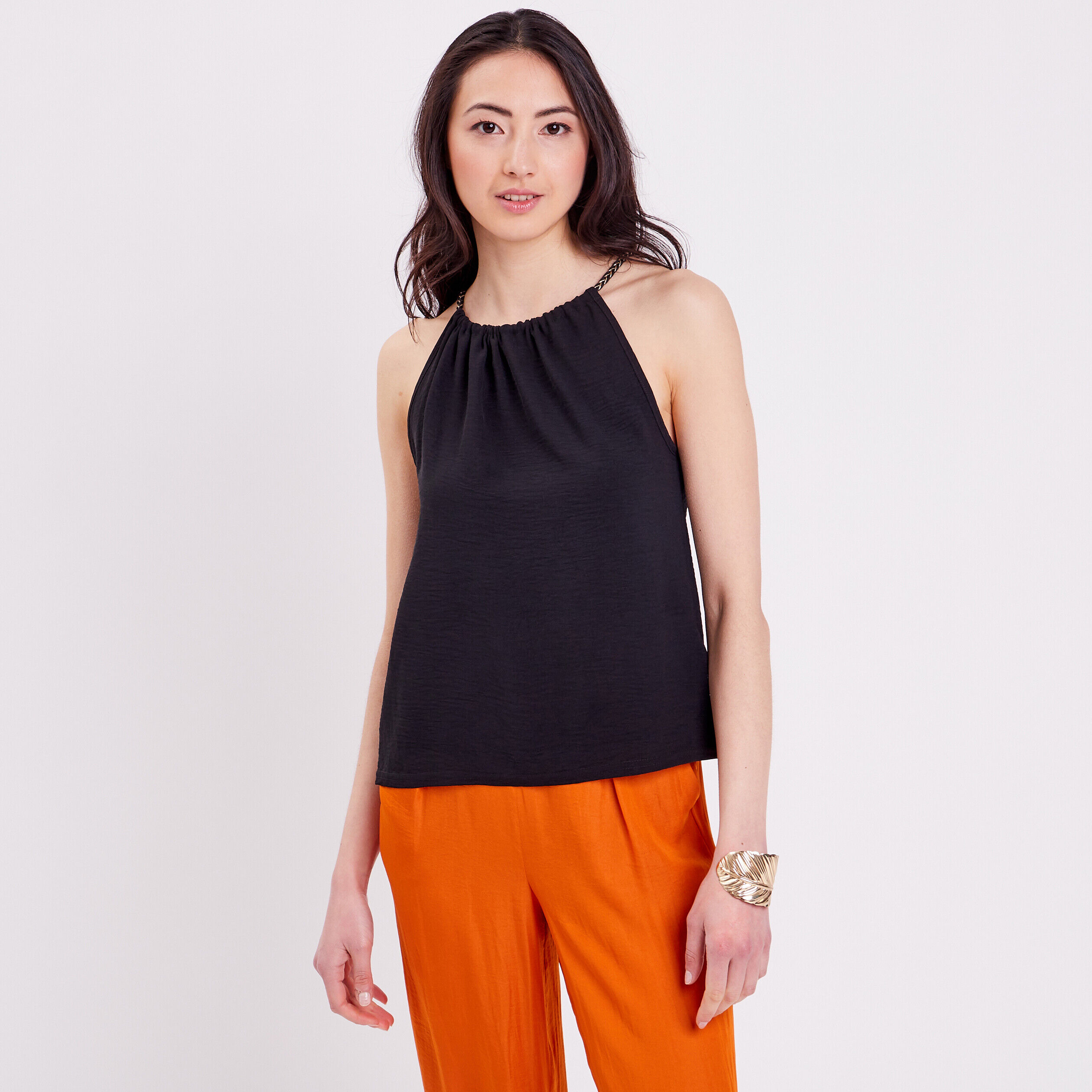 Blouse bretelles fines noir femme | Cache Cache