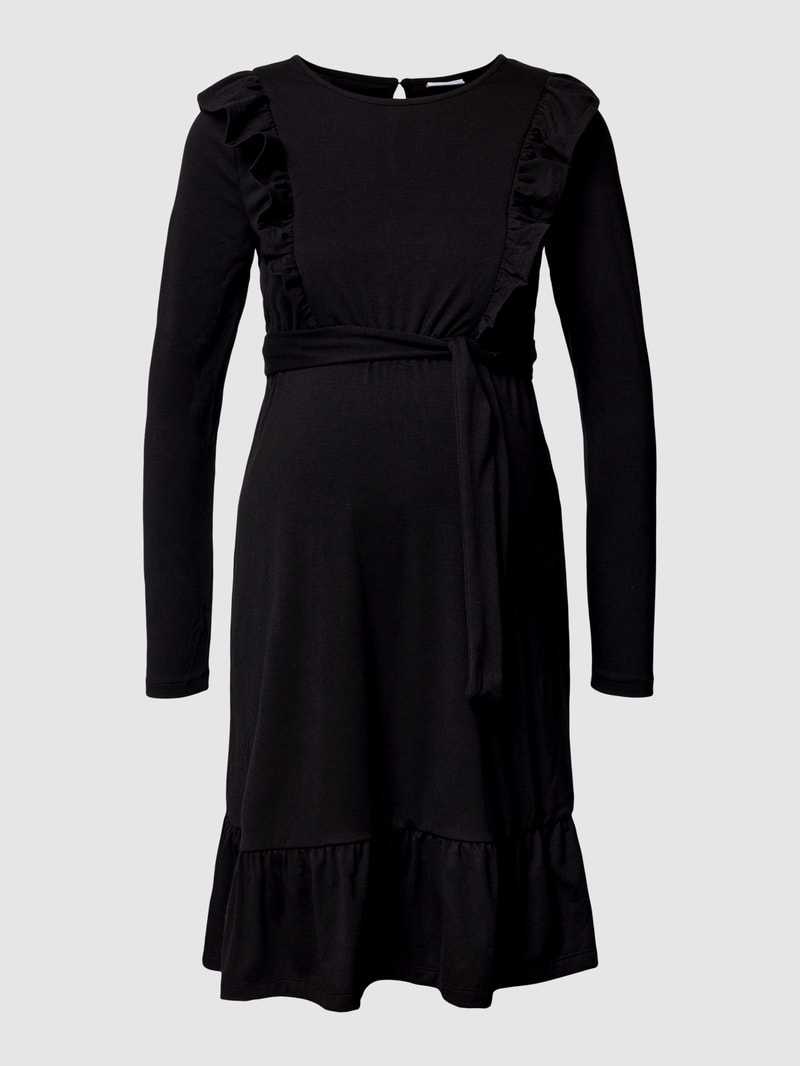 Umstands-Kleid mit Rüschen Modell 'Roberta' in schwarz