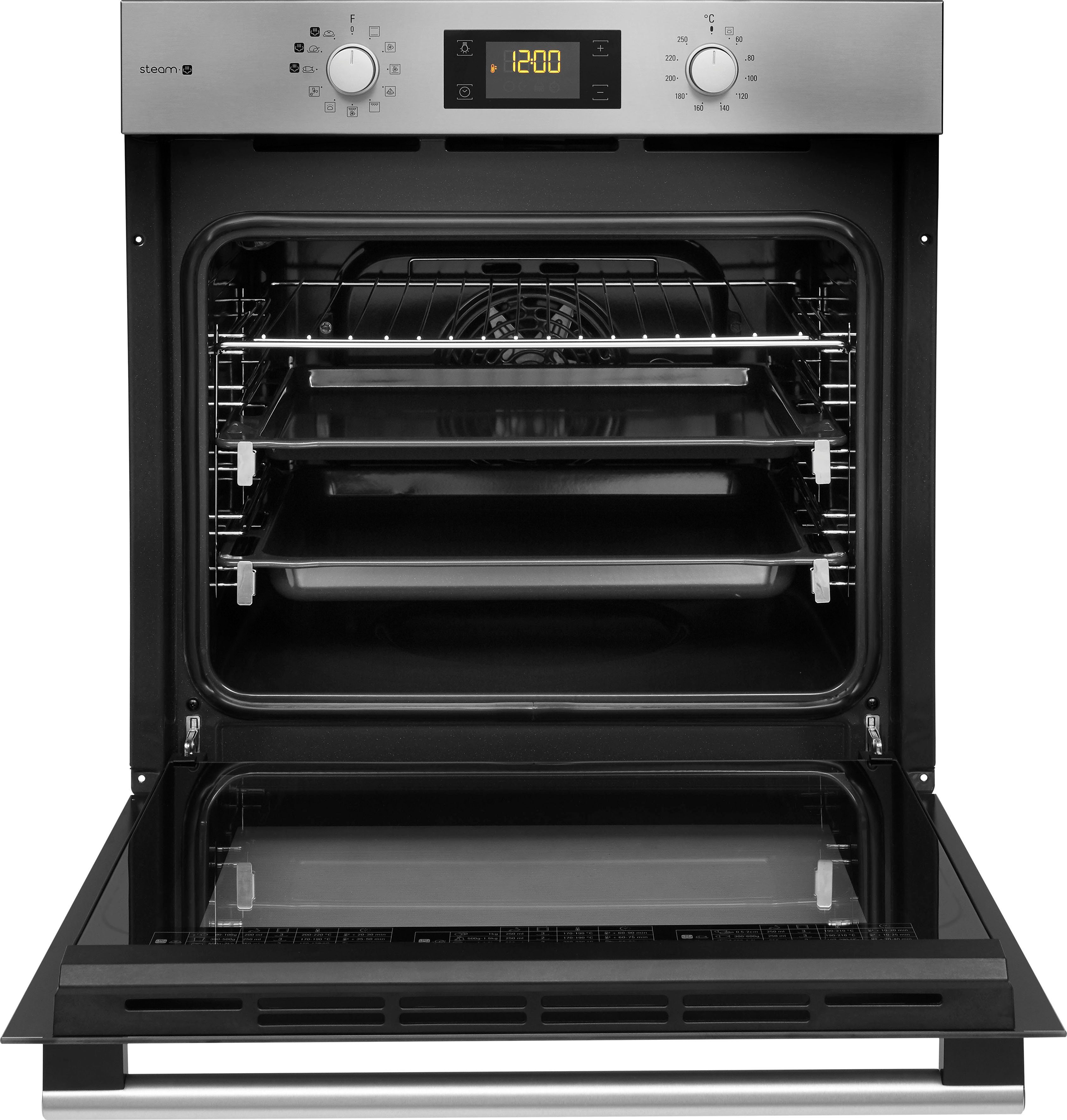 BAUKNECHT Backofen-Set BAKO 700 STEAM, mit 2-fach-Teleskopauszug