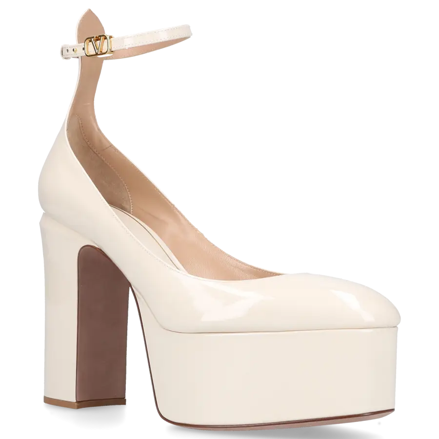 Valentino Garavani - Plateaupumps TAN-GO Lackleder - weiß