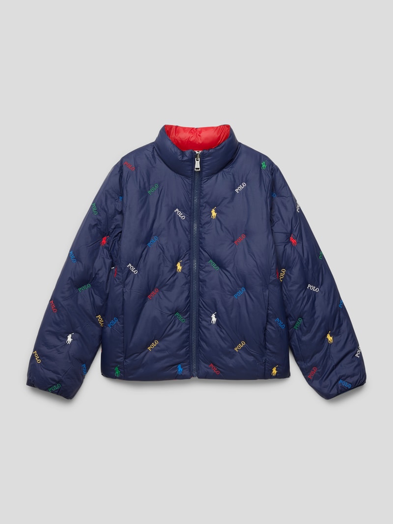 Wendejacke mit Label-Stitching in marineblau
