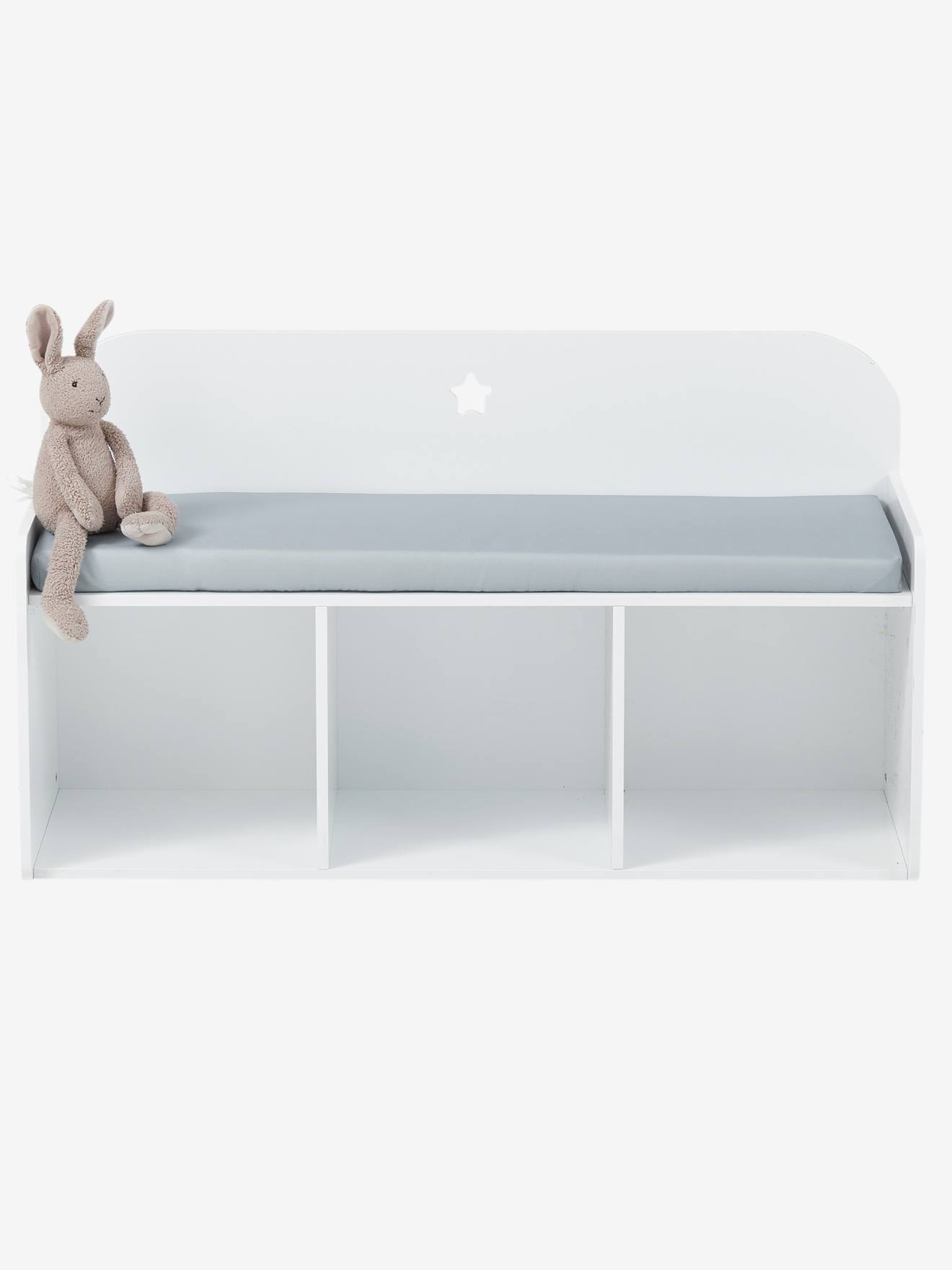 Vertbaudet Kinder Sitzbank SIRIUS, Schuhbank - weiß/grau
