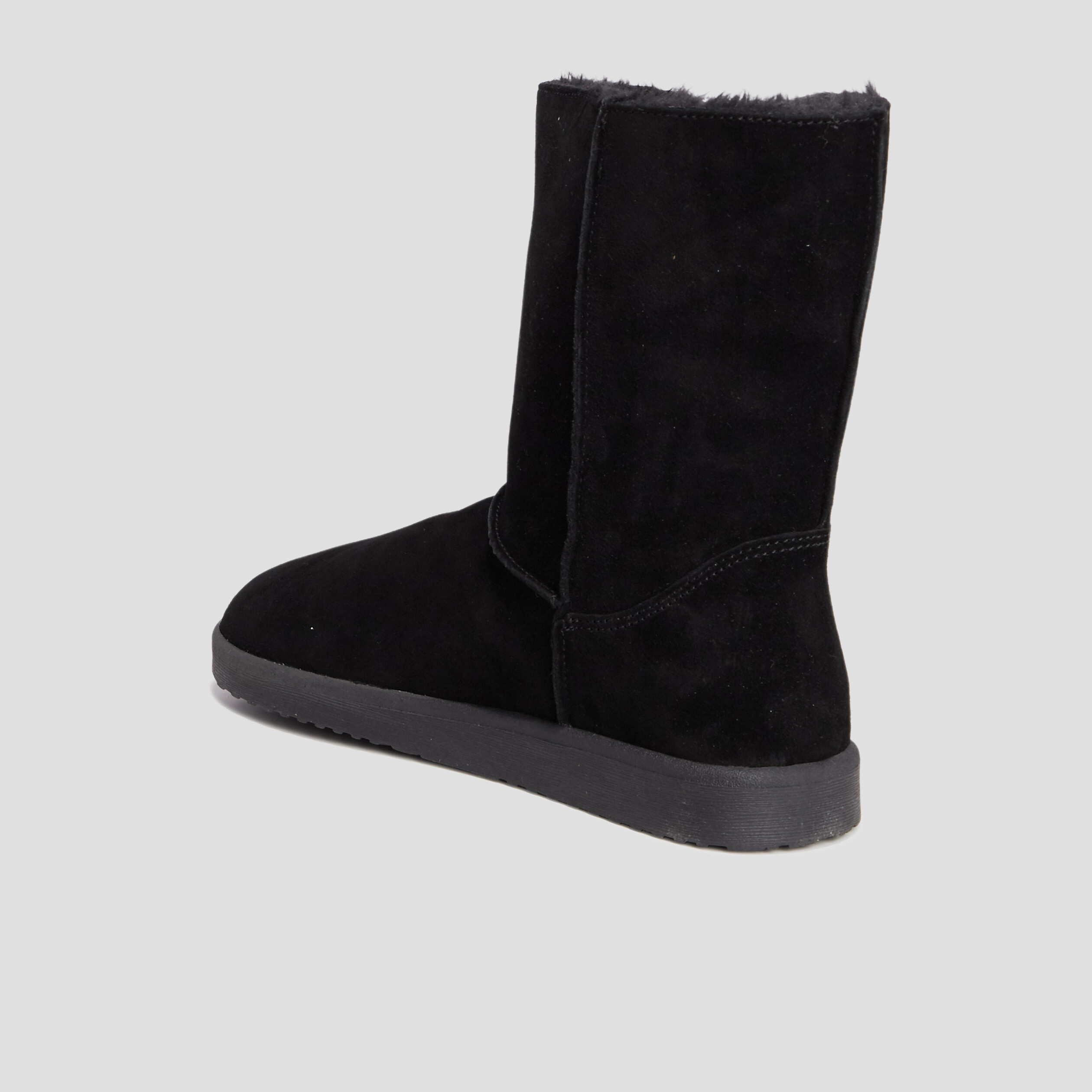 Bottines en cuir fourrées noir femme | La Halle