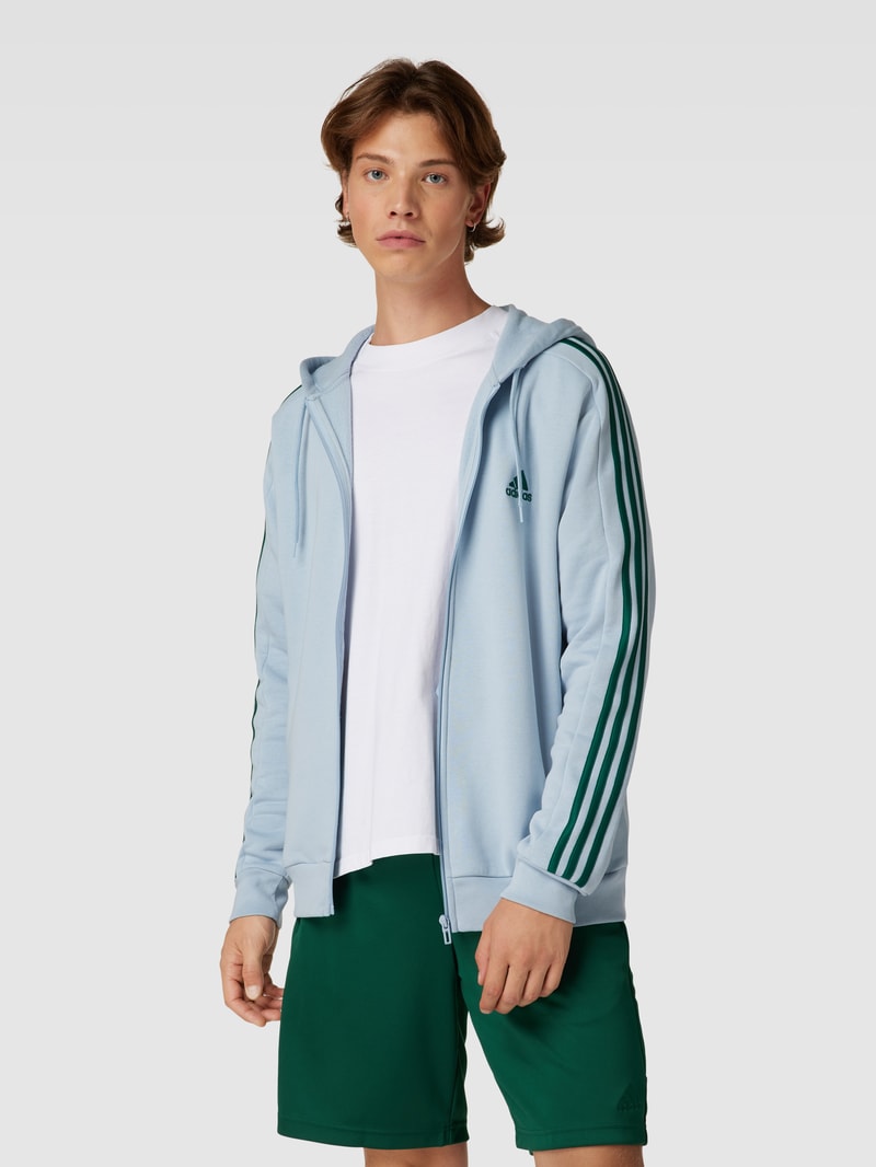 Sweatjacke mit Galonstreifen in hellblau