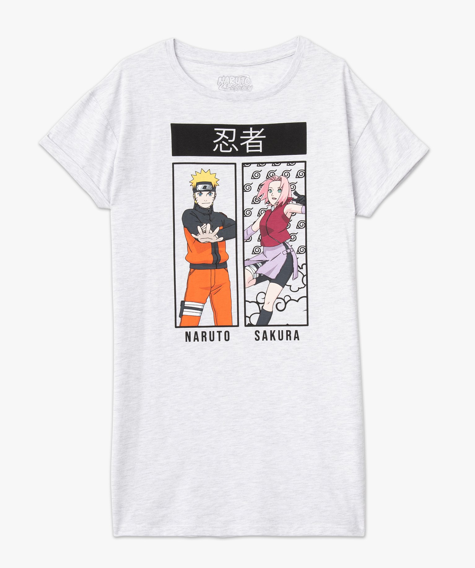 Chemise de nuit à manches courtes avec motifs manga femme -... gris | GEMO