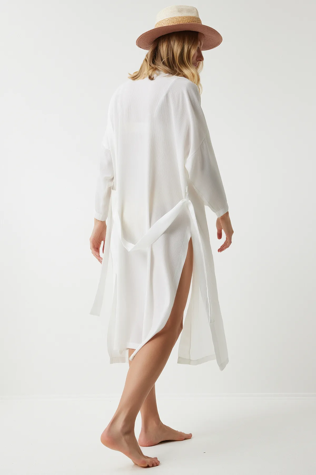Happiness İstanbul  Kimono & Kaftan - Weiß - Regular Fit