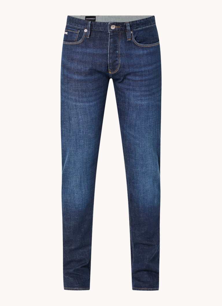 Calça jeans slim fit Emporio Armani com lavagem escura