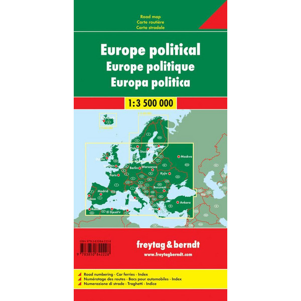 Europa politisch 1 : 3 500 000. Autokarte - Straßenkarte