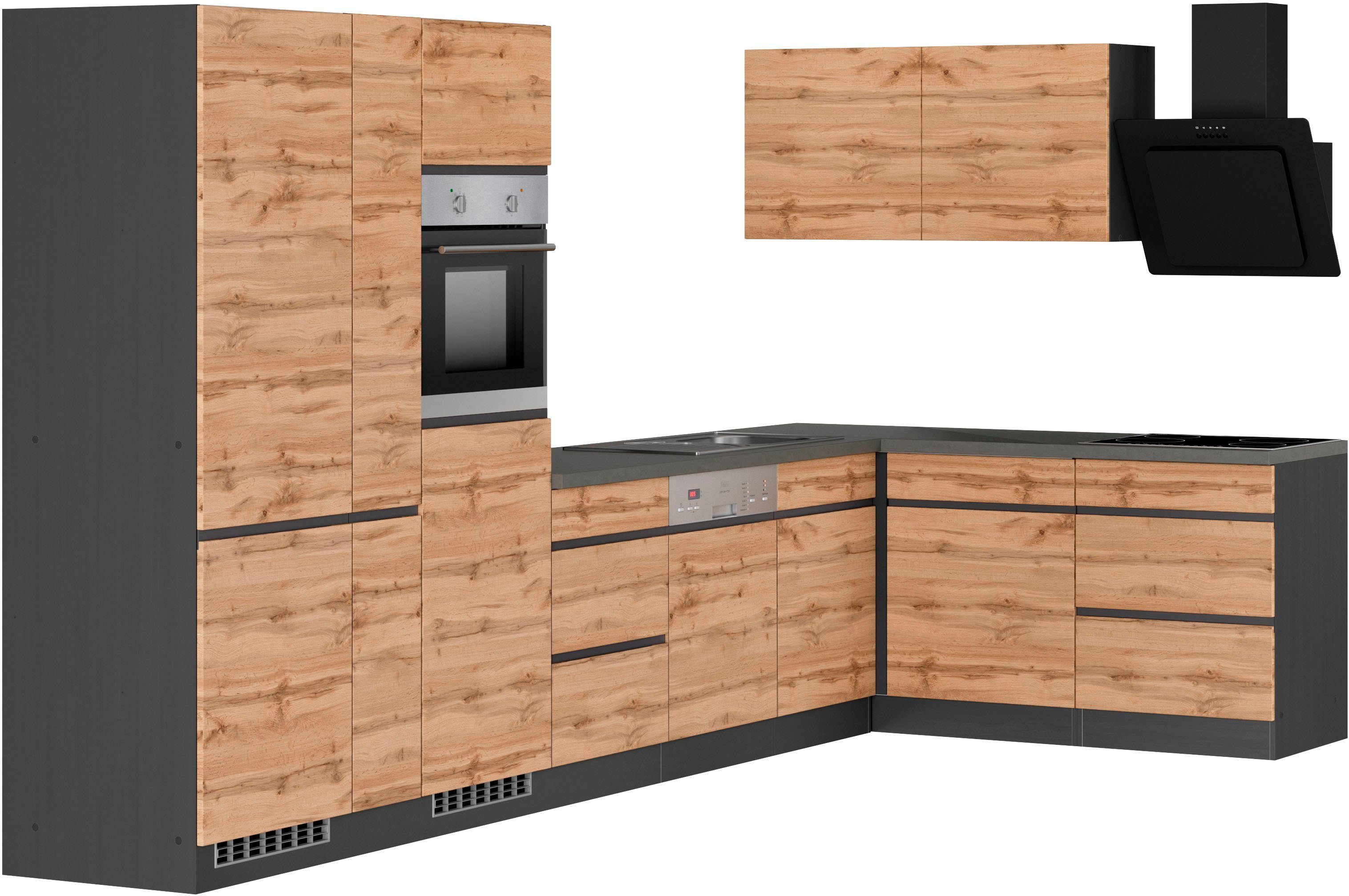 HELD MÖBEL Küche Riesa, Stellbreite 390/180 cm, wahlweise mit Induktionskochfeld