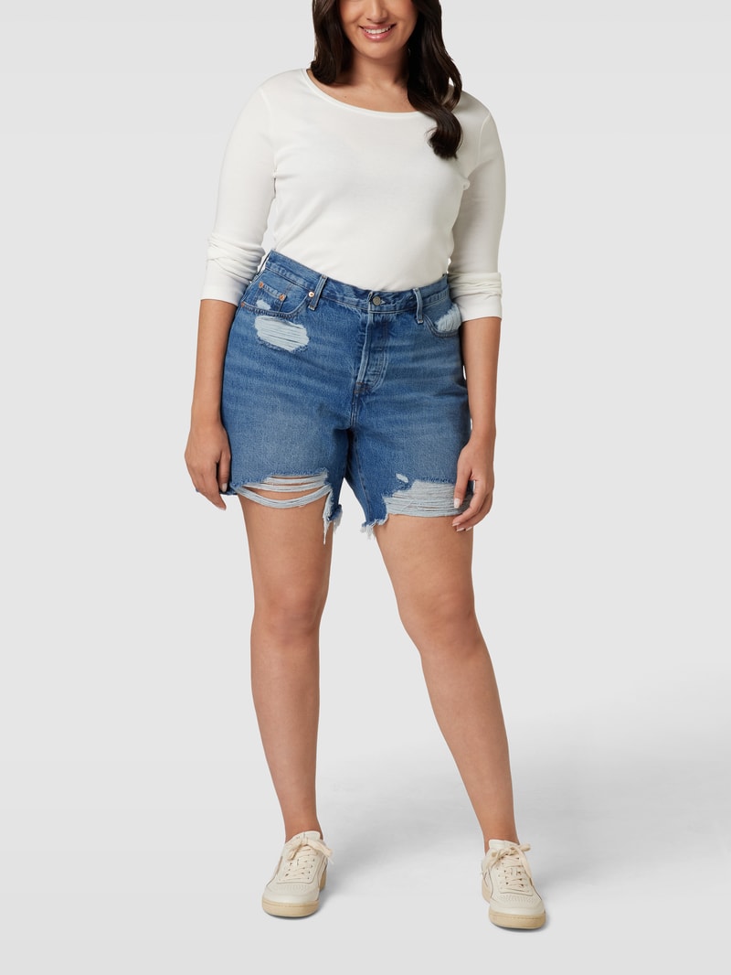 PLUS SIZE Jeansshorts im Used-Look Modell 'PLUS 501' in jeans