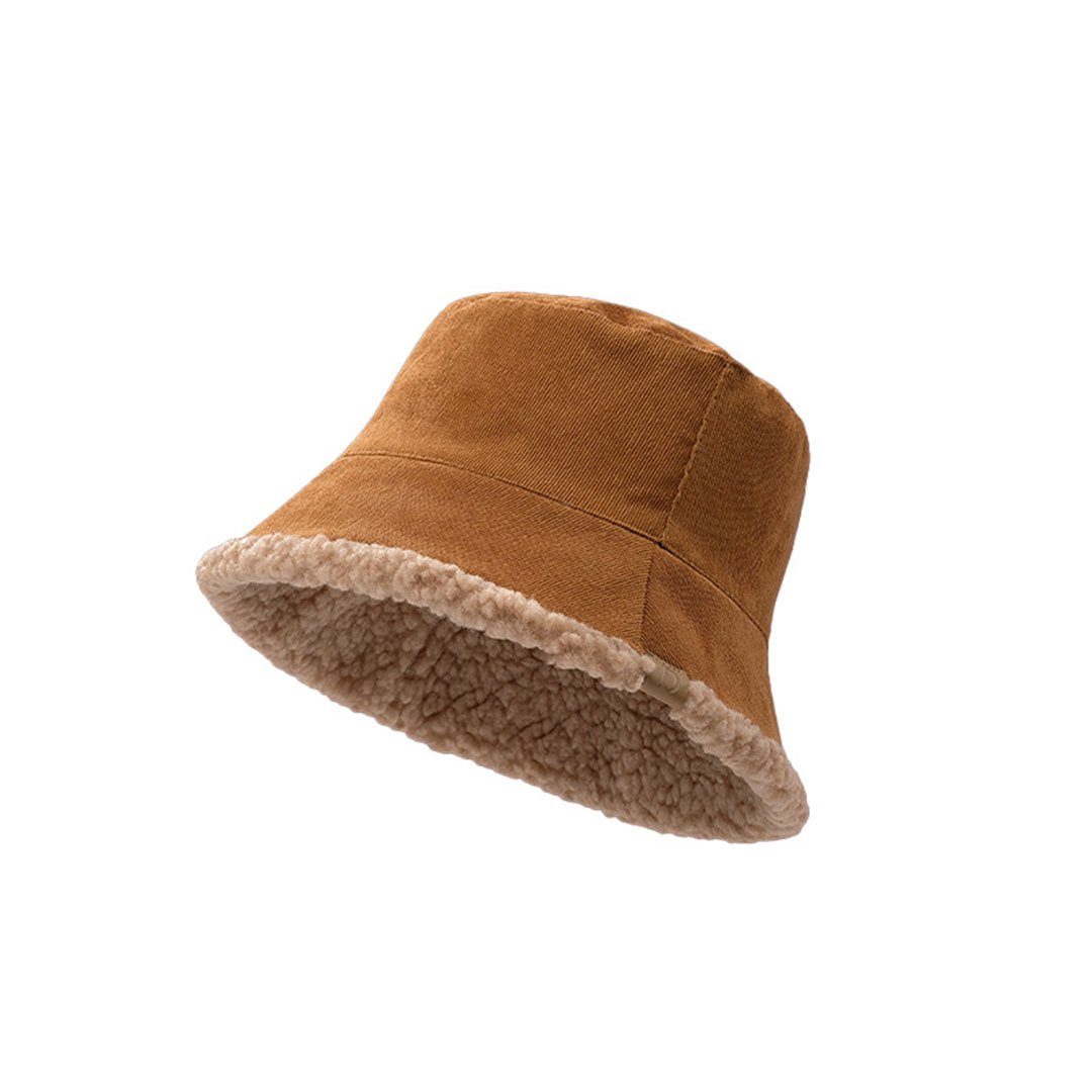 YANN Fischerhut Warmer doppelseitiger Winter-Fischerhut aus Samt für Damen (Großer Kopfumfang mit Gesicht, kleiner, verdickter, winddichter Beckenhut im Retro-Stil, 1-St)