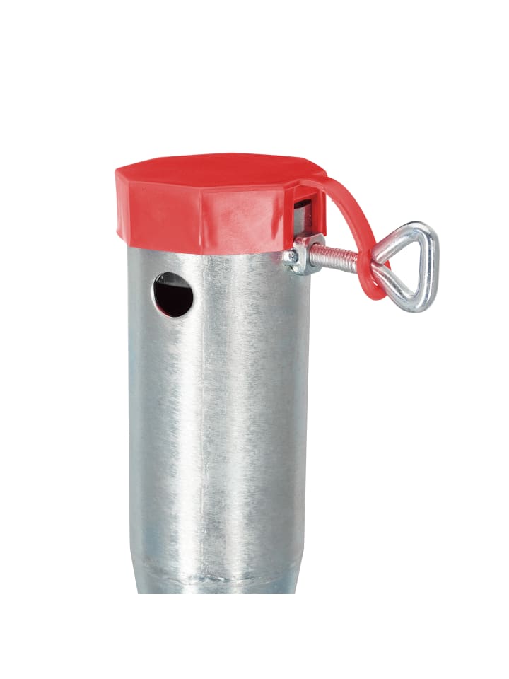 relaxdays Bodenhülse in Silber/ Rot - (B)7 x (H)56 x (T)10 cm günstig kaufen onesize
