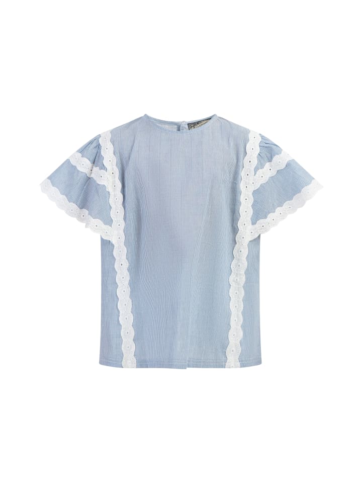DreiMaster Blusenshirt in Hellblaue Dünne Streifen günstig kaufen