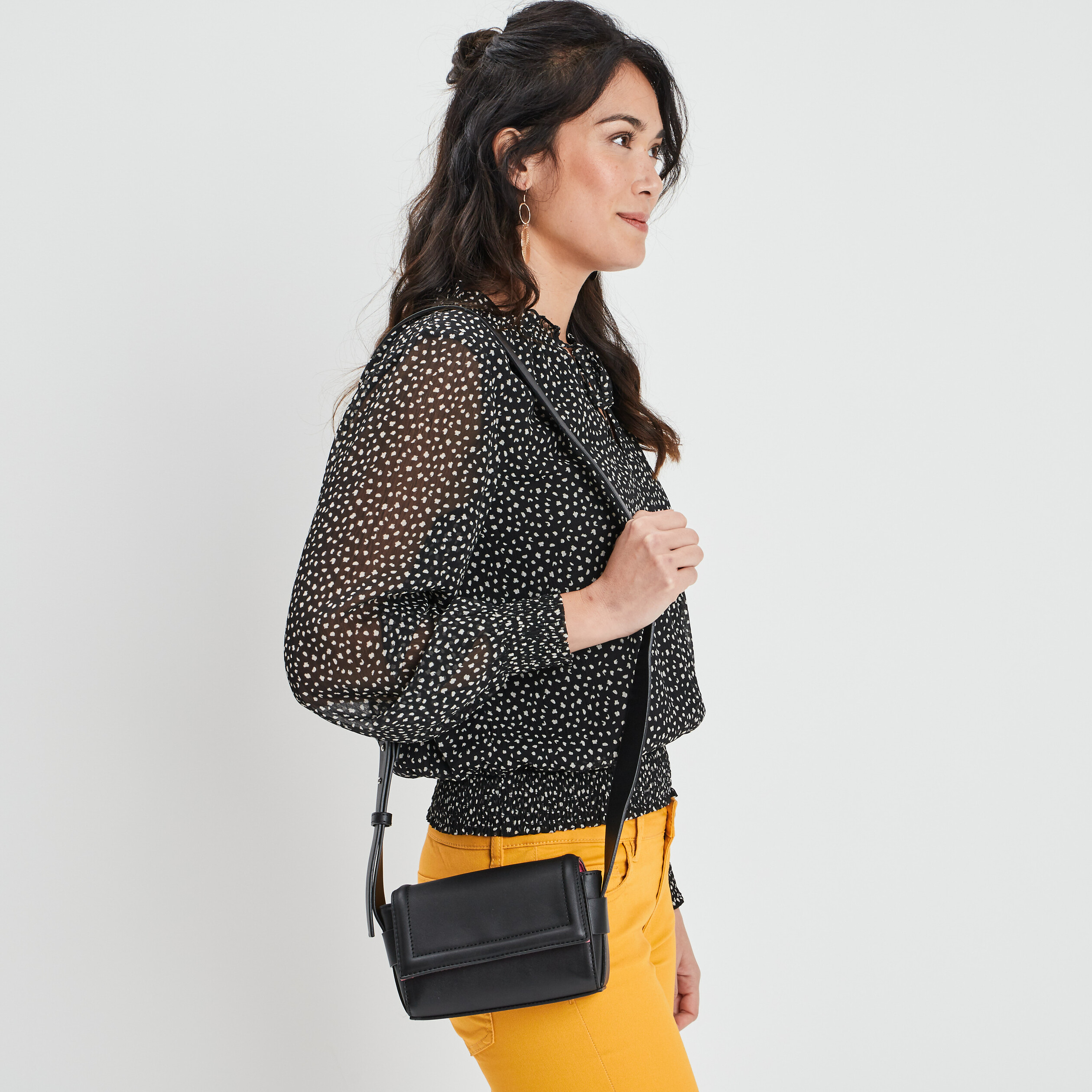 Sac en bandoulière noir femme | La Halle