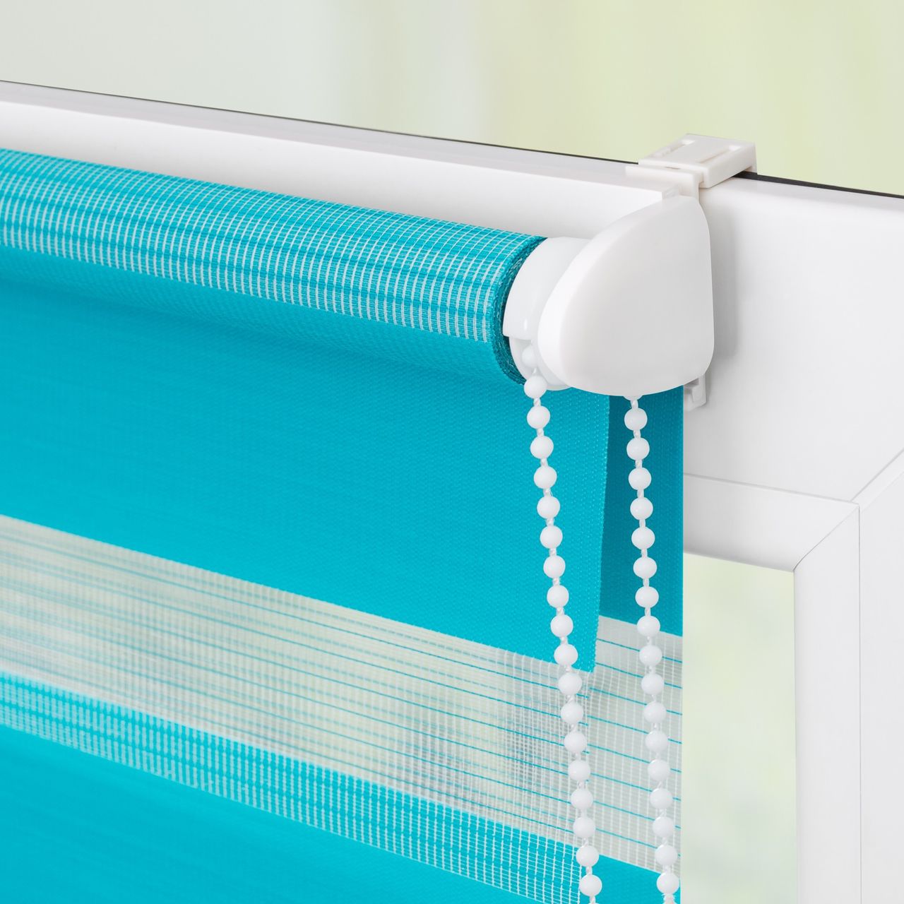 Lichtblick Duo-Rollo Klemmfix, ohne Bohren - Blau, 90 cm x 220 cm (B x L)