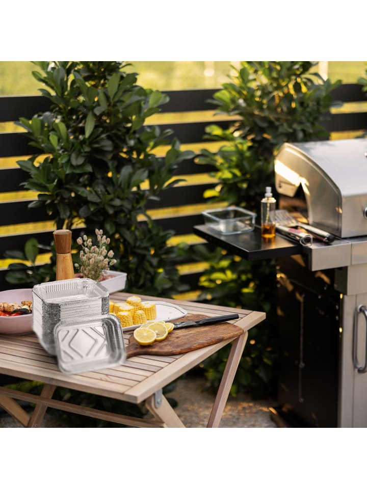 relaxdays 150 x Aluschalen in Silber - (B)18,5 x (H)4,5 x (T)13 cm günstig kaufen onesize