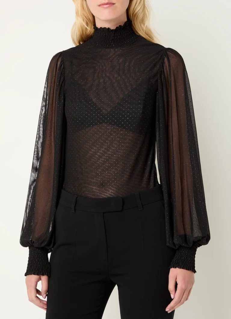Bruuns Bazaar Silke semi-transparent top with dots print