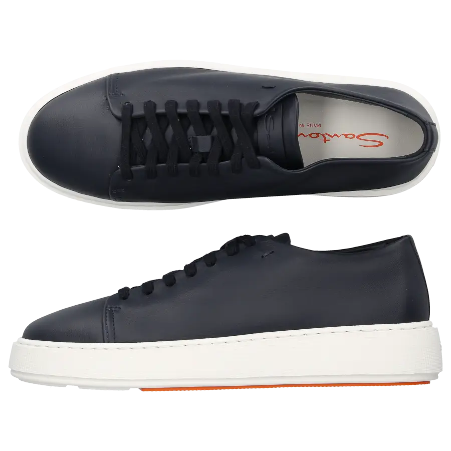 Santoni - Sneaker low 60994 Kalbsleder - blau