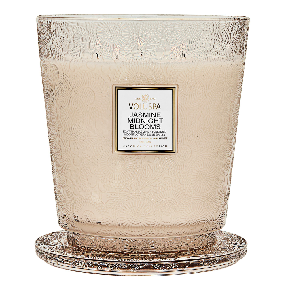 voluspa Jasmine Midnight Blooms 5 Wick Hearth Bougie