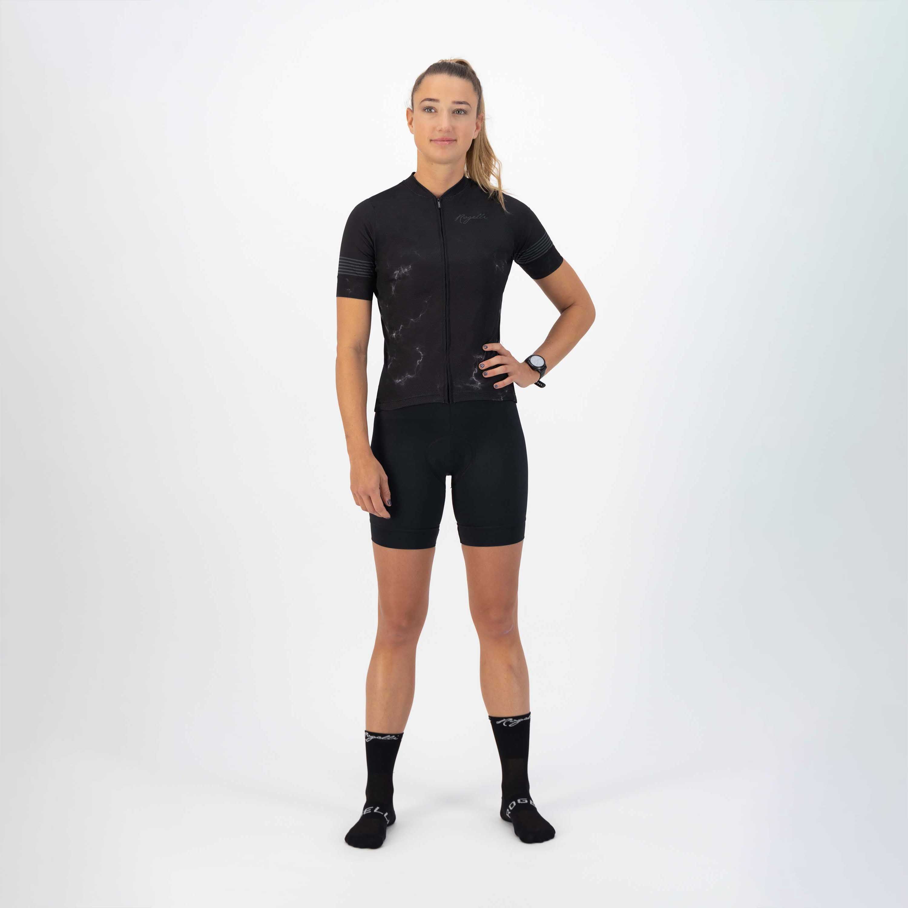 Rogelli Marble Schwarz/Grau Damen Radtrikot Kurzarm