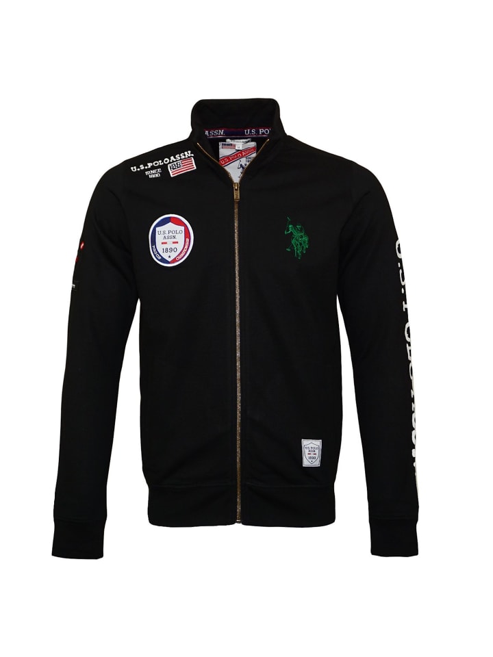U.S. Polo Assn. Jacke 'Full Zip' in schwarz günstig kaufen