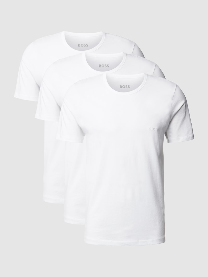 T-Shirt mit Label-Stitching im 3er-Pack Modell 'Classic' in weiß
