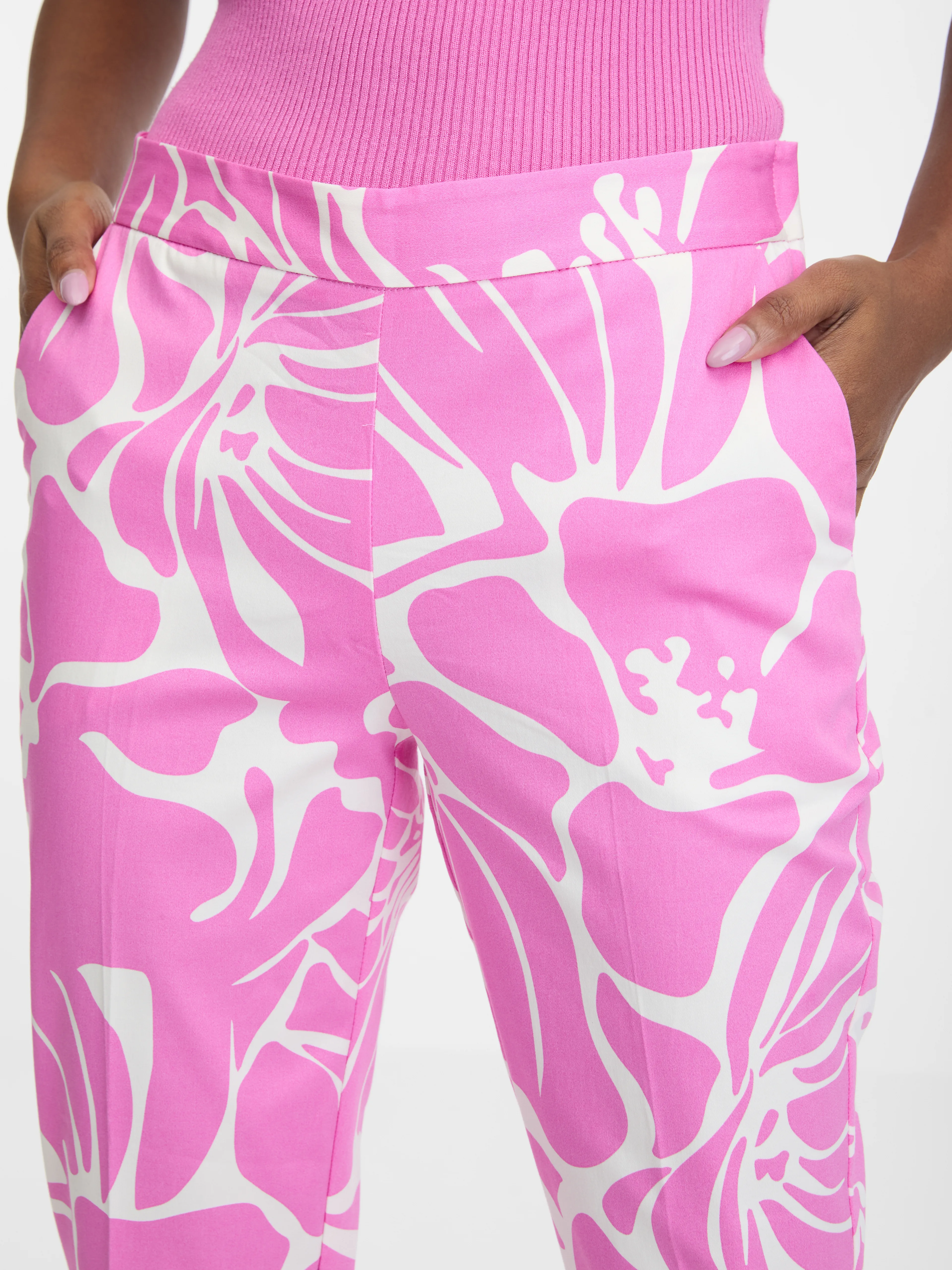 Rosa und weiß gemusterte Damenhose ORSAY