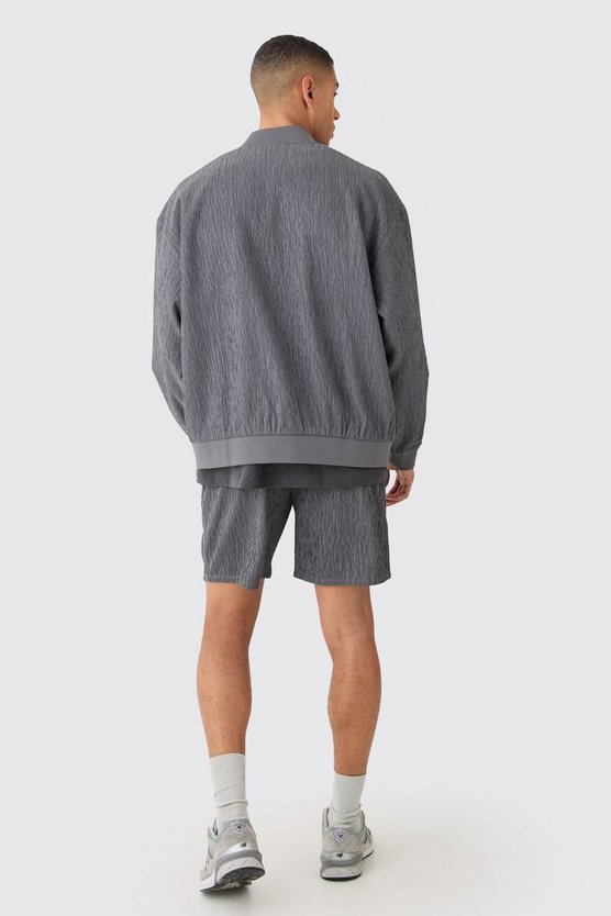 Strukturierte smarte Satin-Shorts