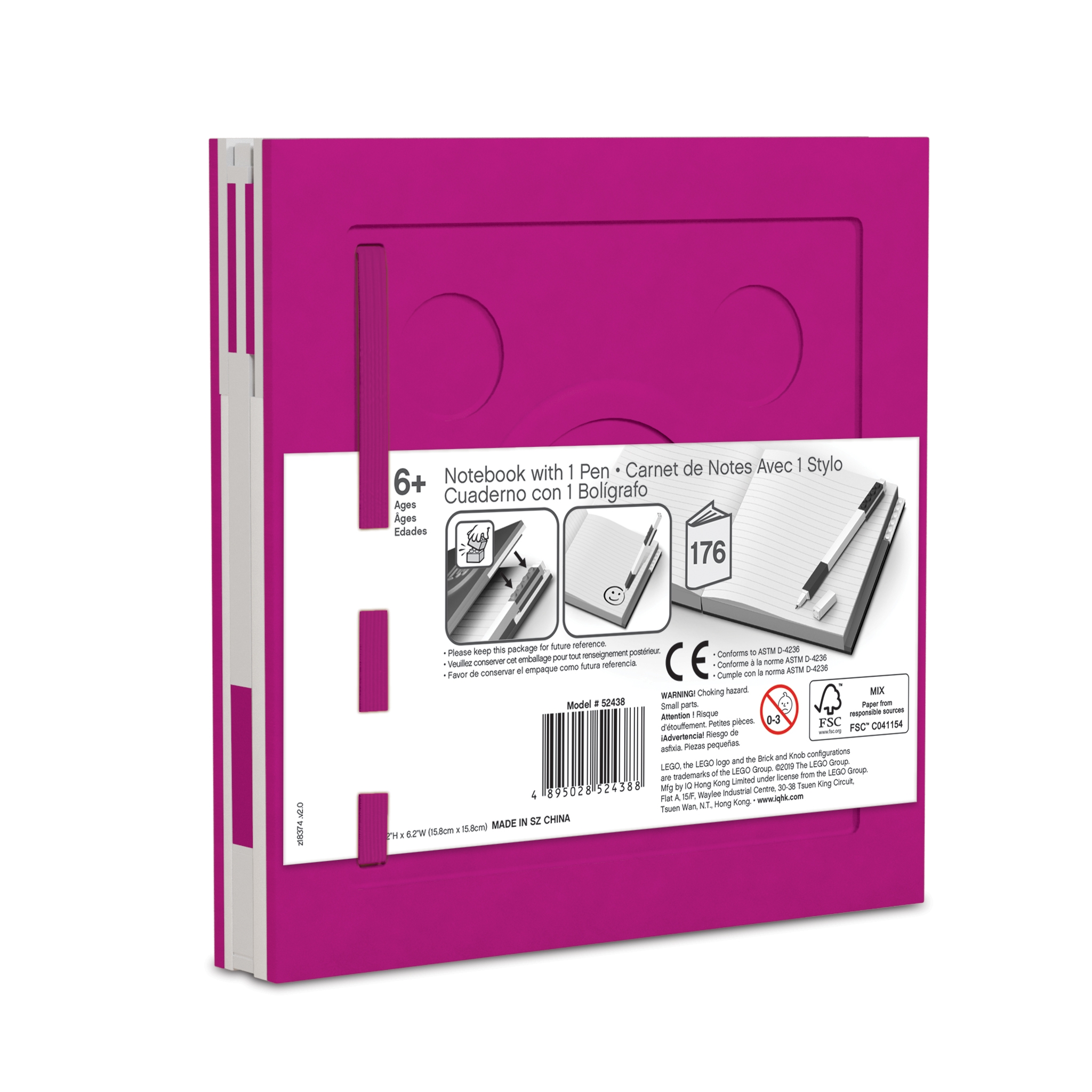 Verschließbares Notizbuch mit Gelschreiber in Violett 5007238