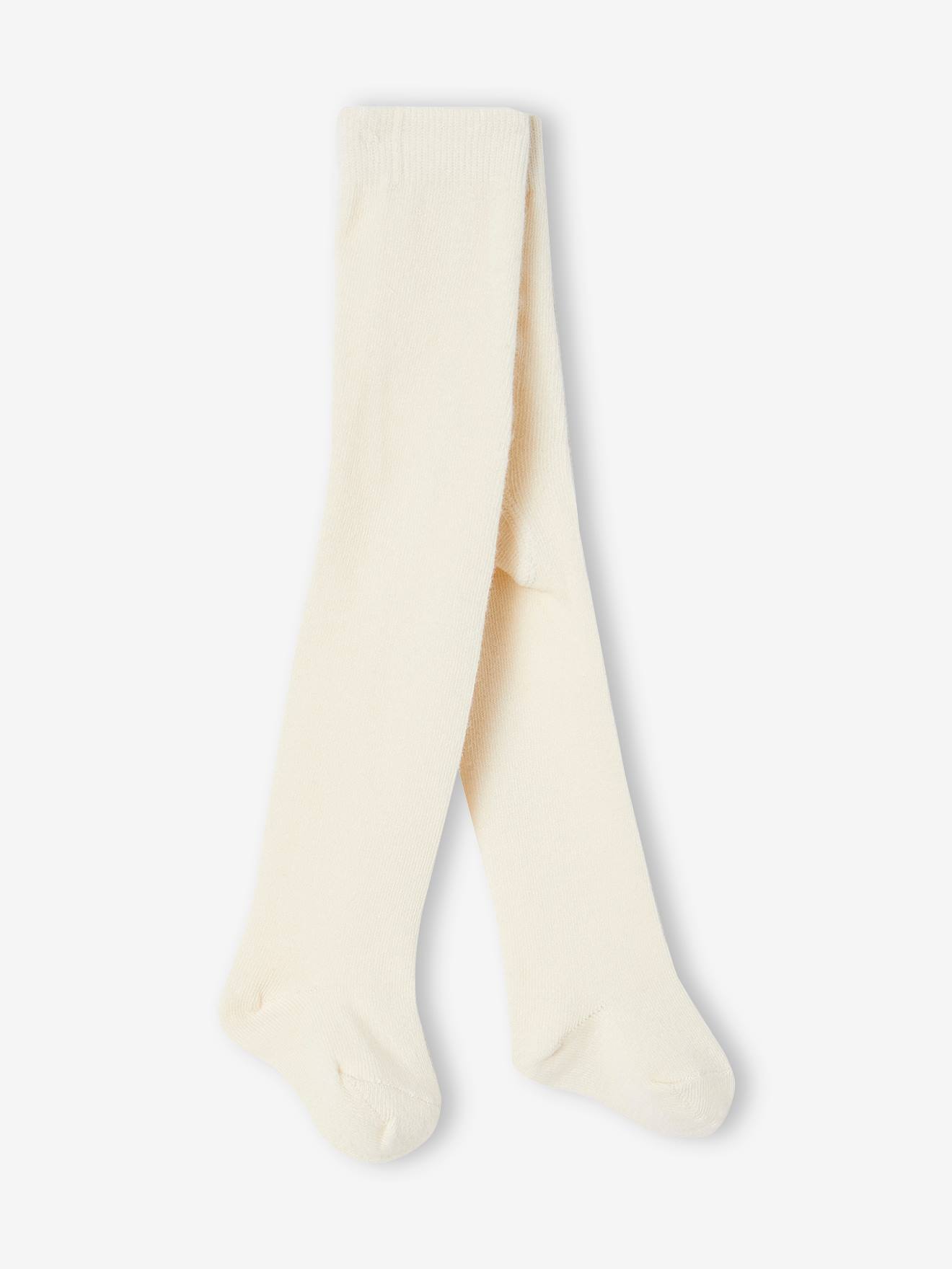 Ensemble 3 pièces bébé robe, collants et son bandeau assorti écru