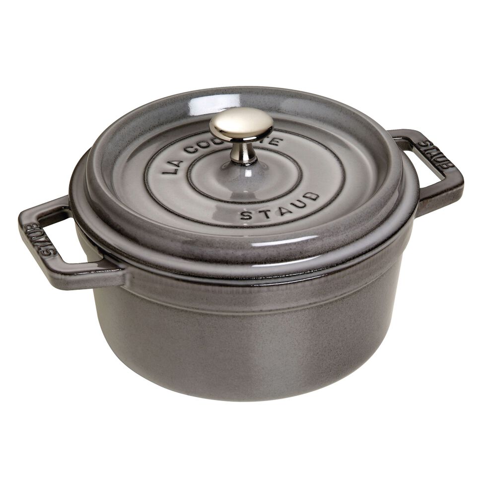 Cocotte 20 cm, rund, Graphit-Grau, Gusseisen