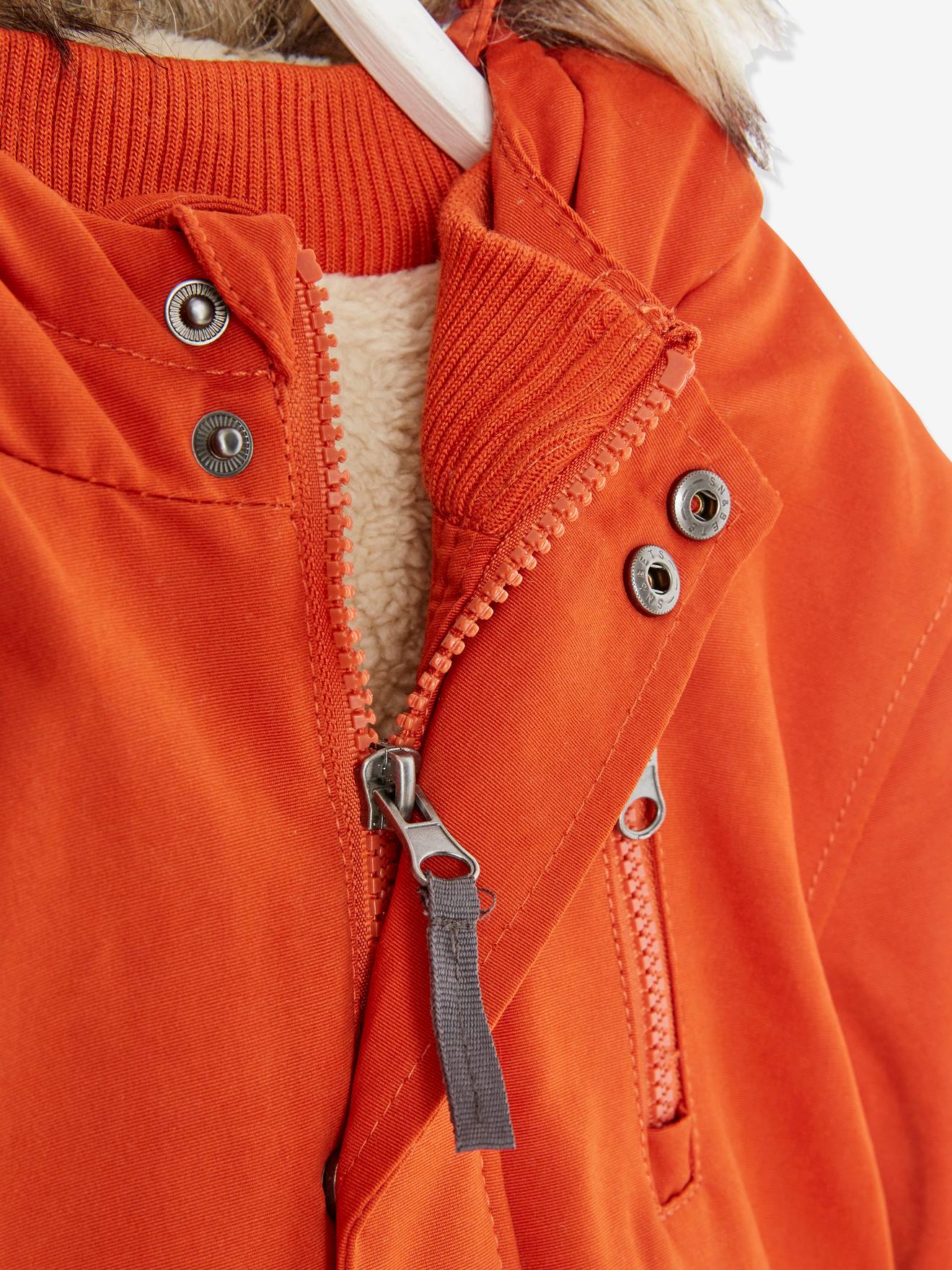 Parka à capuche doublée sherpa garçon safran