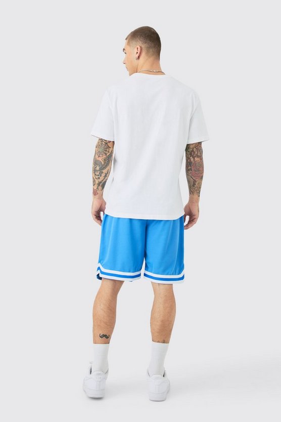 Basketball-Shorts mit Mesh-Streifen