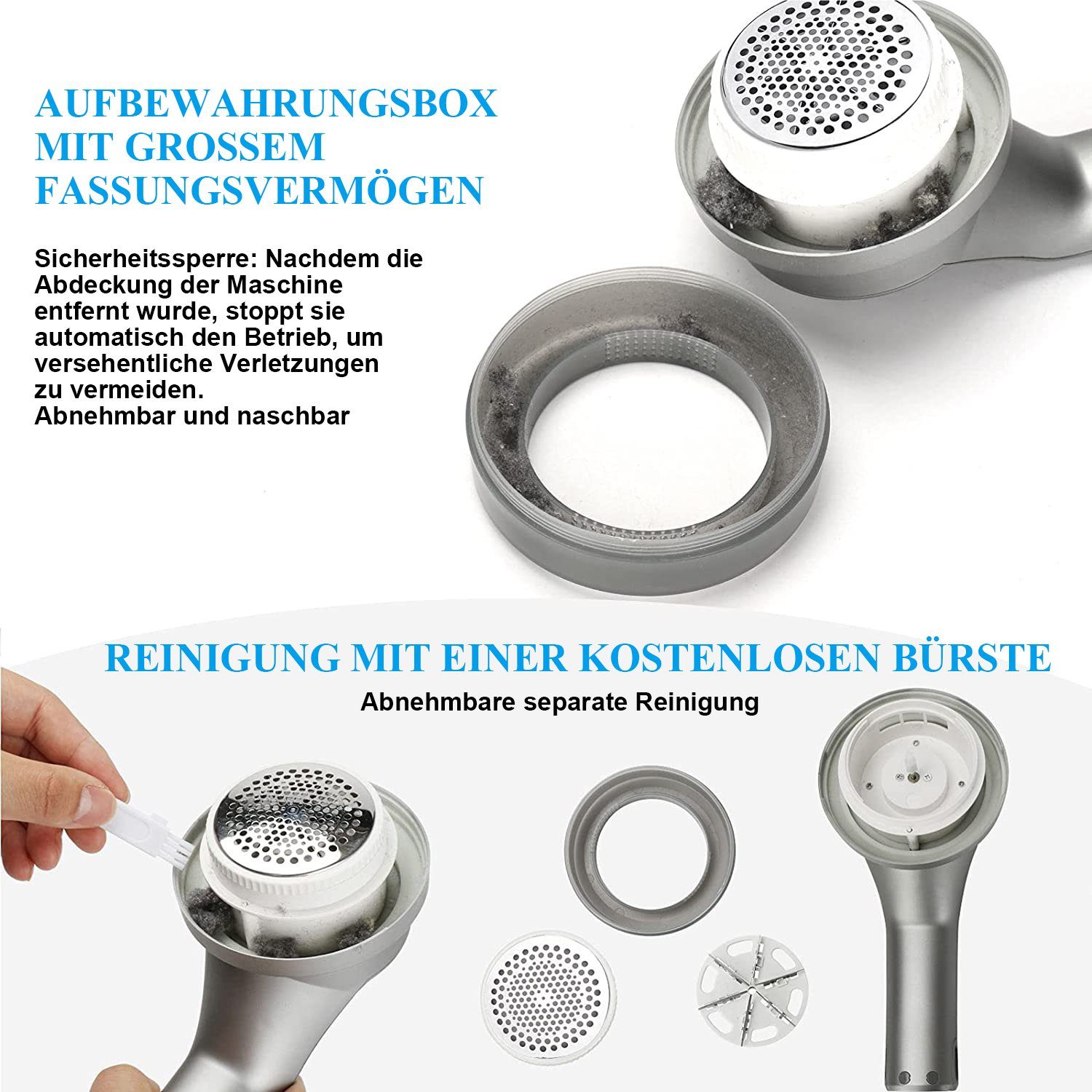 Vaxiuja Fusselrasierer Fussel-Entferner,Defuzzer Pullover-Rasierer AC-Adapter betriebene
